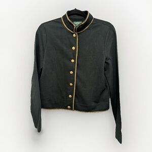 Lauren Jeans Ralph Lauren  Military Style Blazer Black Gold Trim Petite medium